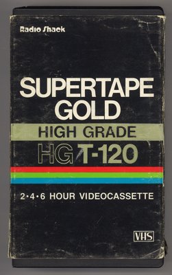 Radio Shack Supertape Gold with stacked condensed bold type